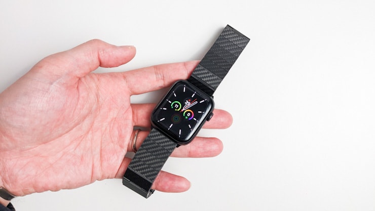 Apple Watch メタル バンド 42 44 45mm ブラック×レッド 金属ベルト